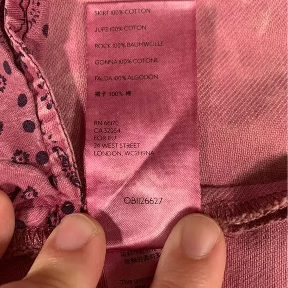 FREE PEOPLE Pink Asymmetrical Raw Hem Mini Skirt Waist Size 27 #754 - Picture 8 of 10